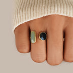 Aquamarijn Wikkel Ring