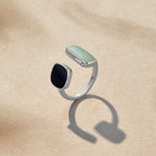 Aquamarijn Wikkel Zilveren Ring