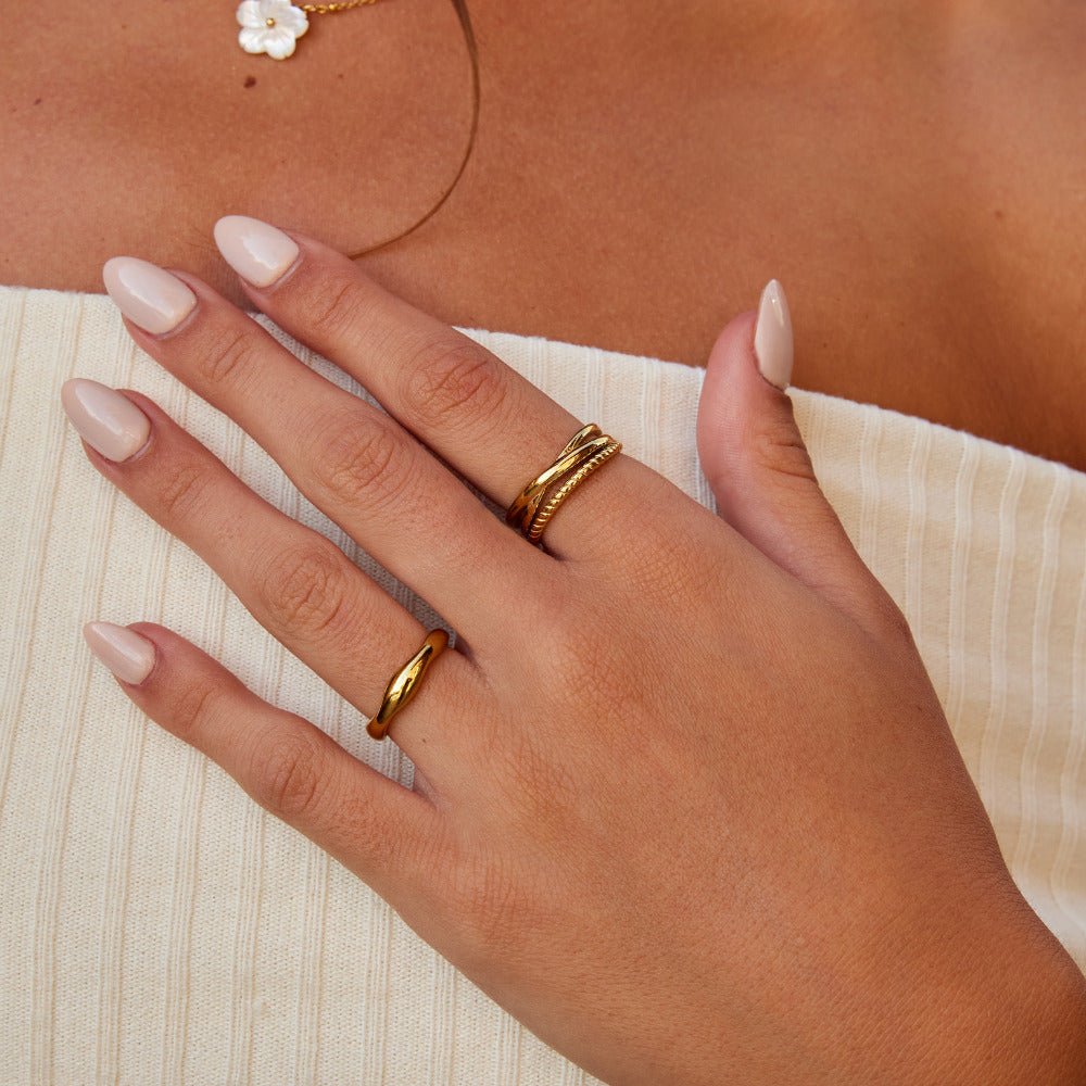 Ara Gevlochten Crossed Ring Secundaire afbeelding