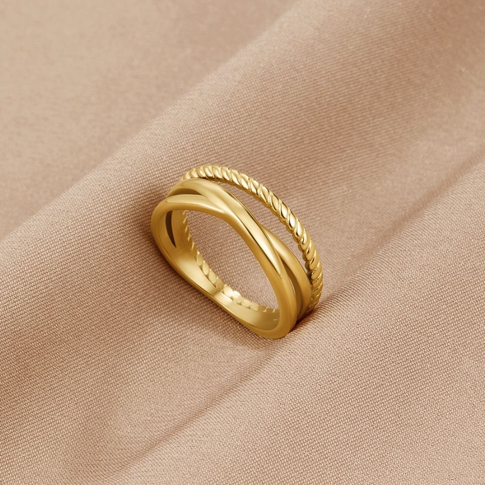 Ara Gevlochten Crossed Ring Hoofdafbeelding