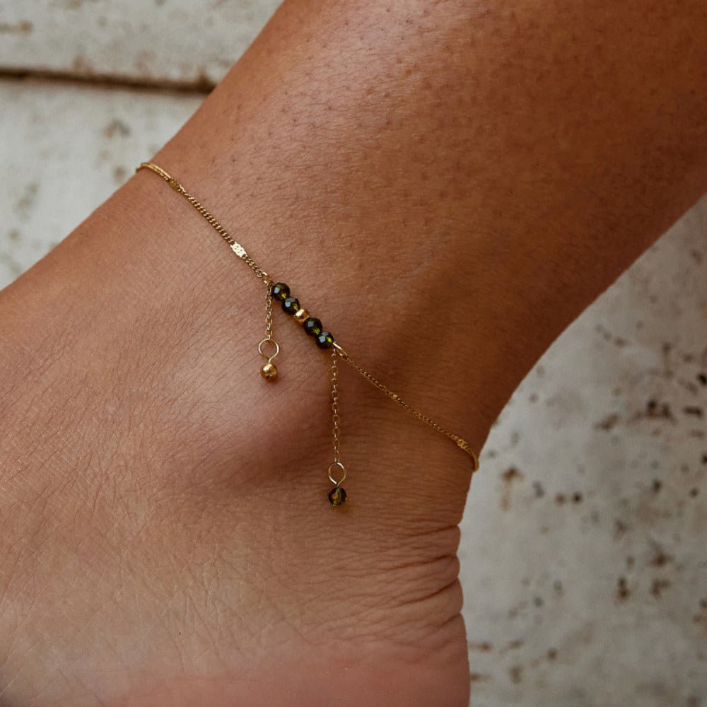 Arizona Green Bead Tassel Anklet Hoofdafbeelding