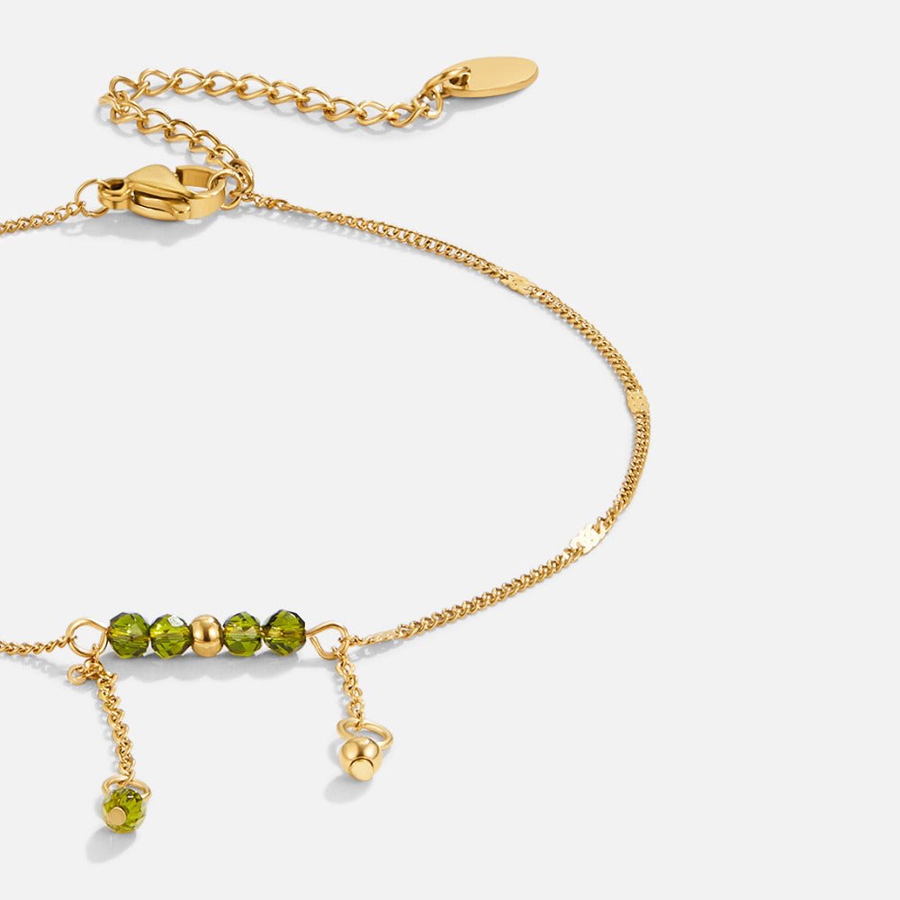 Arizona Green Bead Tassel Anklet Secundaire afbeelding