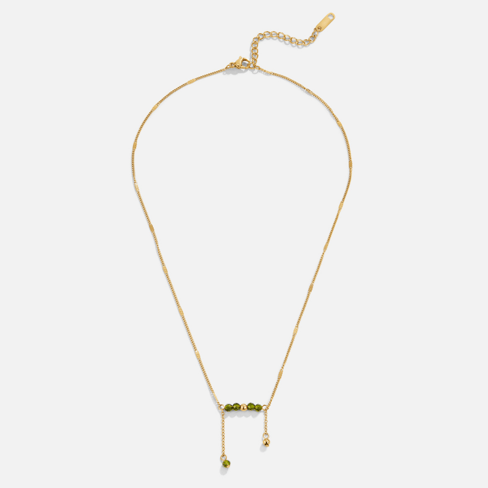 Arizona Groene Kralen Kwast Ketting
