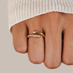 Arya Gouden & Kristallen Wikkel Ring