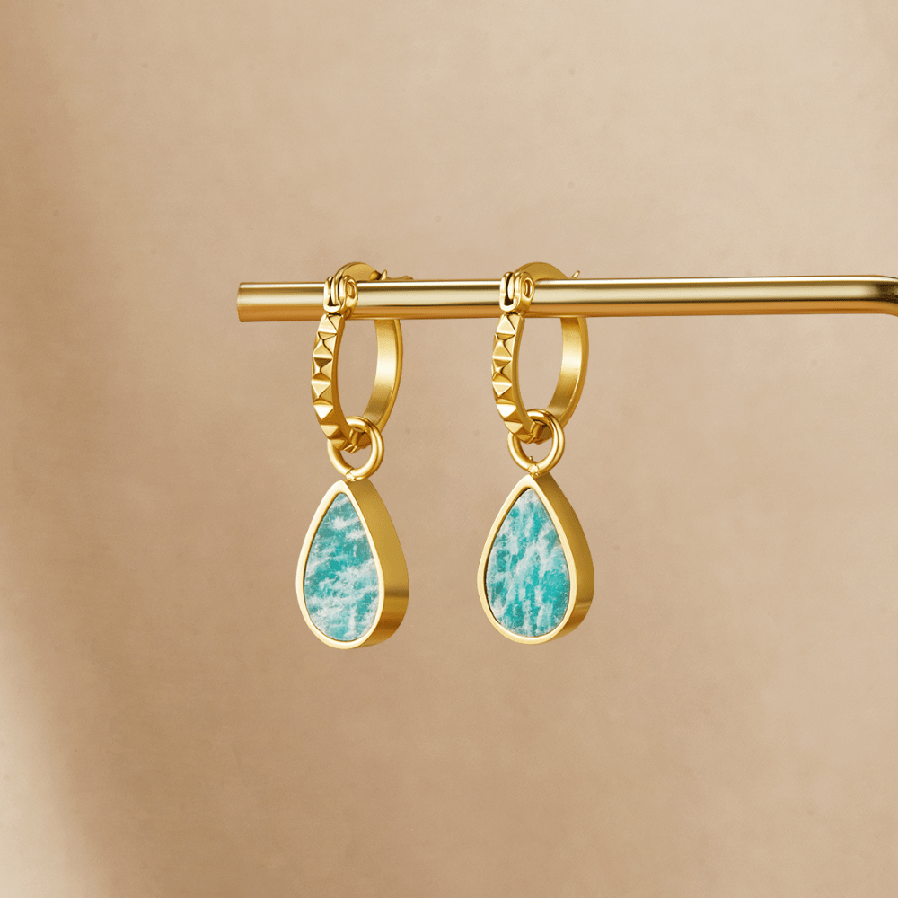 Astoria Green Stone Ronde Oorbellen Hoofdafbeelding