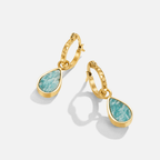 Astoria Green Stone Ronde Oorbellen
