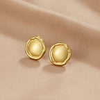 Ava Gouden Button Oorbellen
