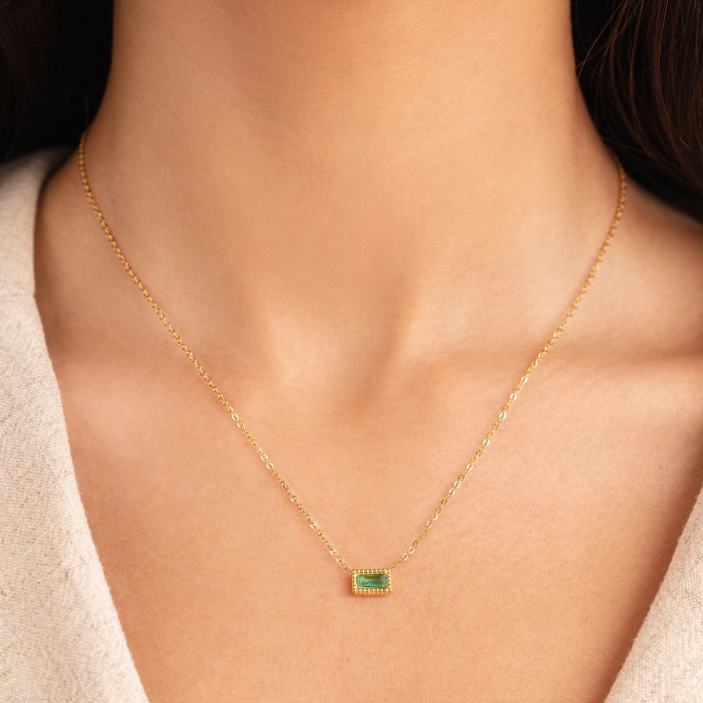 Baguette Geboortesteen Ketting Secundaire afbeelding