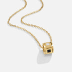 Zwarte Agaat Cube Hanger Ketting