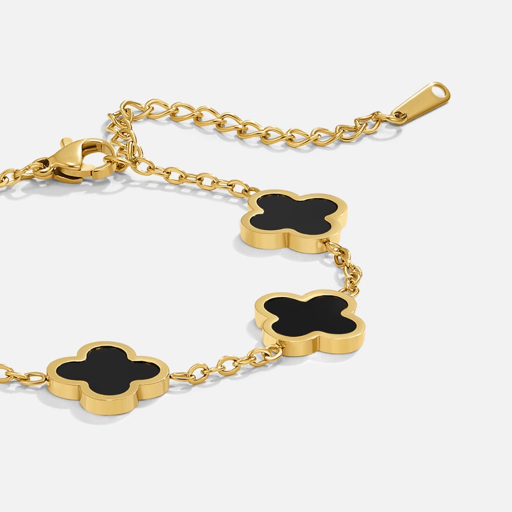 Zwarte Clover Armband