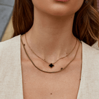 Zwarte Clover Ketting