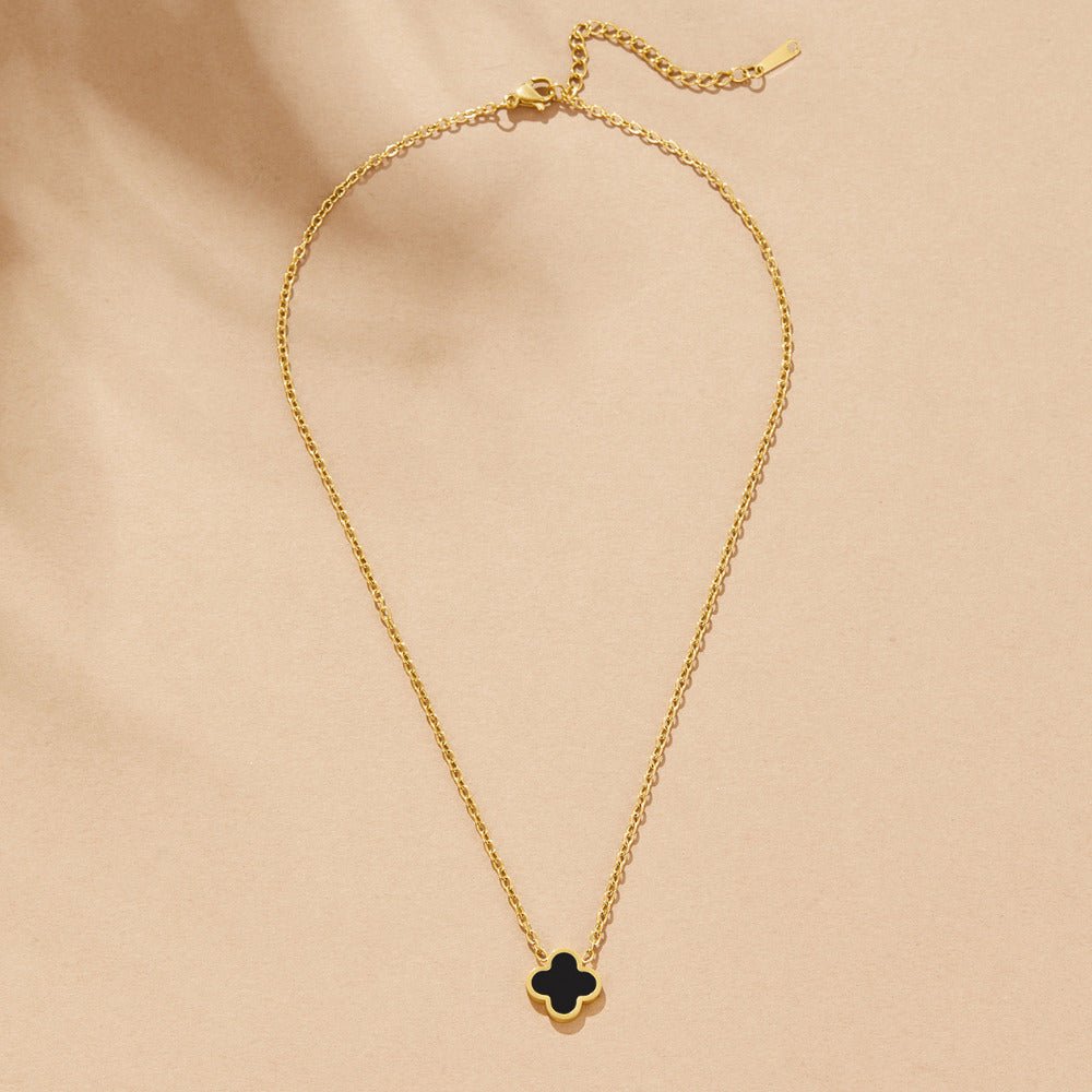 Zwarte Clover Ketting