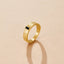 Zwarte Kristallen Ribbed Ring