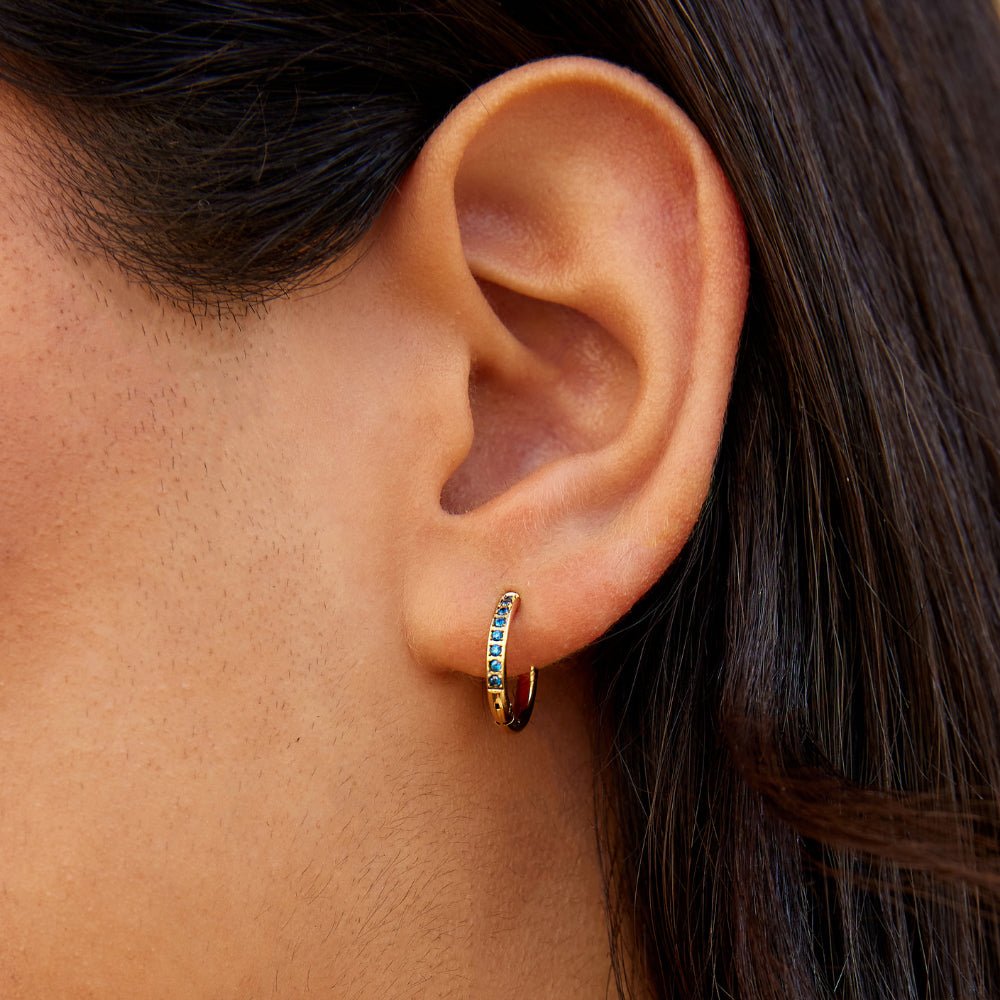 Blauwe Eternity Ronde Oorbellen