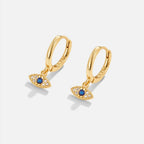 Blauwe Evil Eye Drop Oorbellen