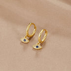 Blauwe Evil Eye Drop Oorbellen