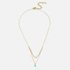 Blauwe Opaal Teardrop Gelaagde Ketting