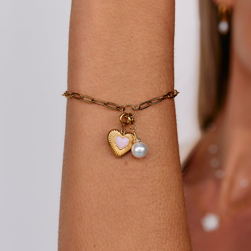 Blush Gouden Hart Charm Secundaire afbeelding