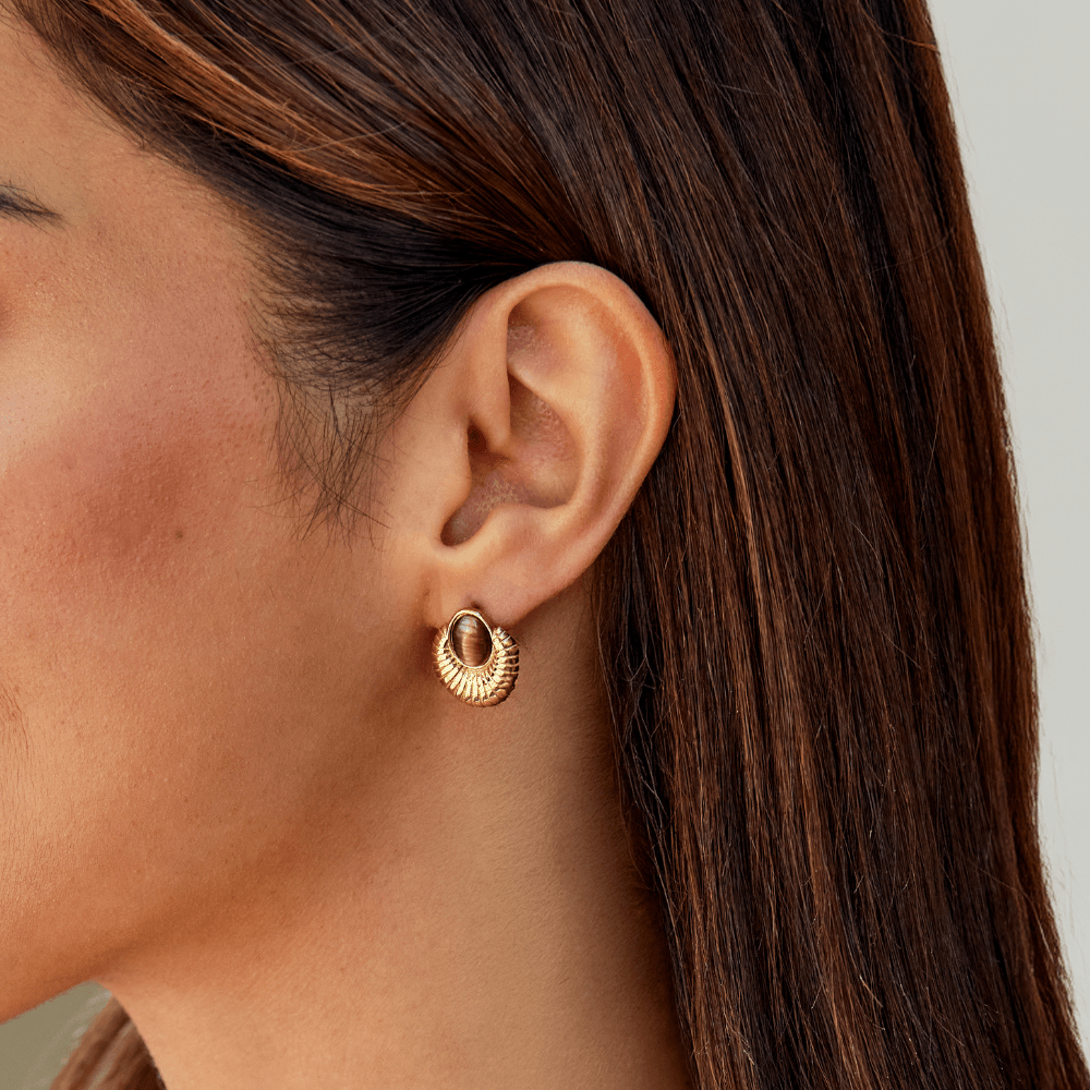 Bohemia Gouden Tiger Eye Oorbellen Secundaire afbeelding