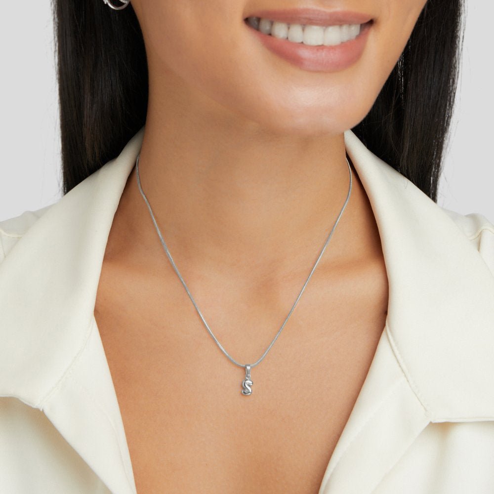 Bubble Letter Zilveren Ketting