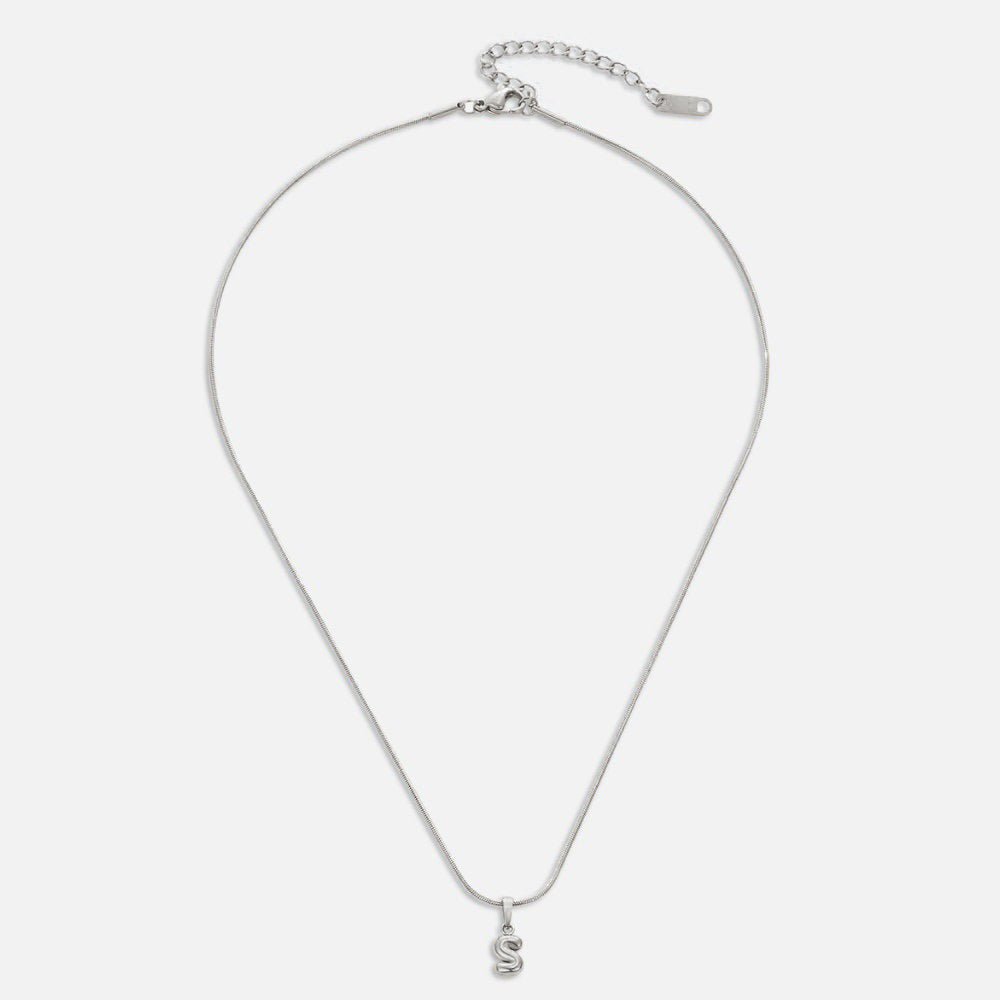 Bubble Letter Zilveren Ketting