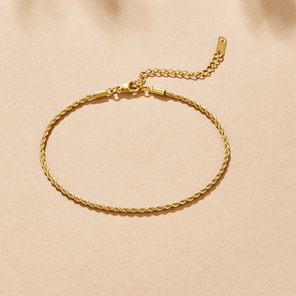 Calla Gouden Gevlochten Ketting Enkelband Hoofdafbeelding