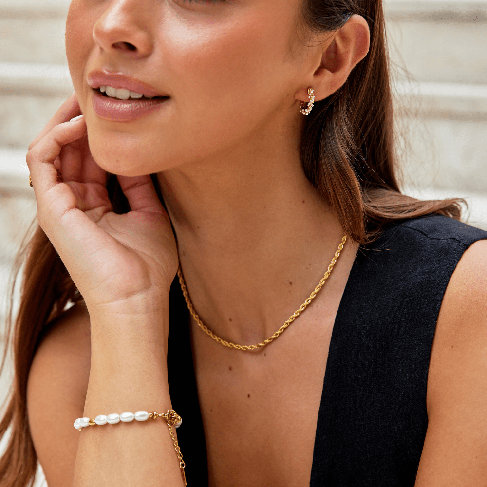 Calla Gouden Gevlochten Ketting Enkelband