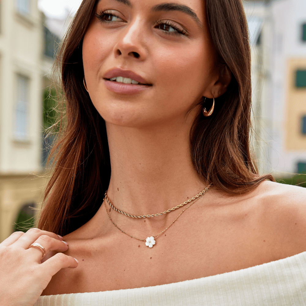 Calla Gouden Gevlochten Ketting Enkelband