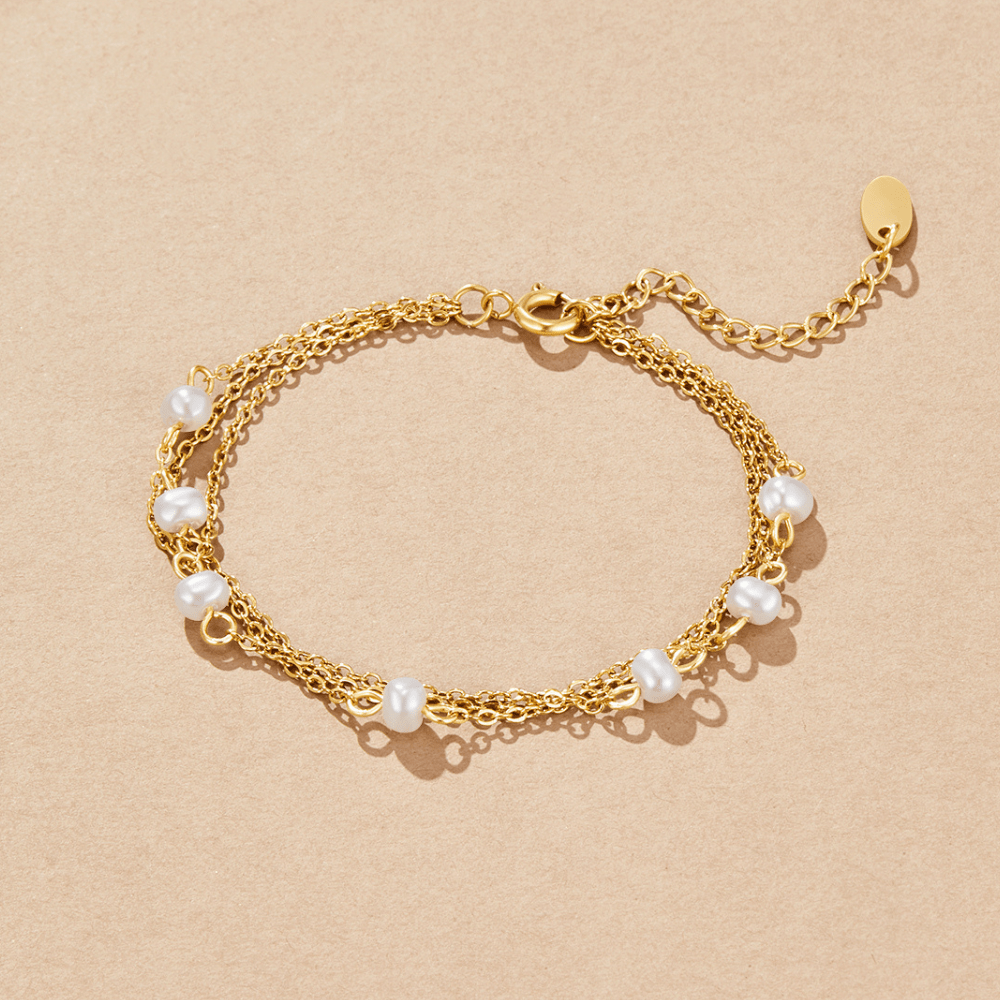 Callie Gelaagde Parel Armband