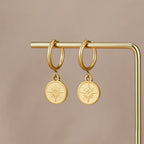 Celestial Gouden Coin Oorbellen