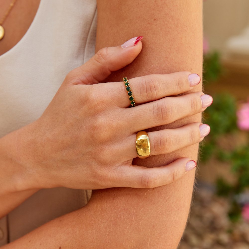 Celia Chunky Gouden Ring Secundaire afbeelding