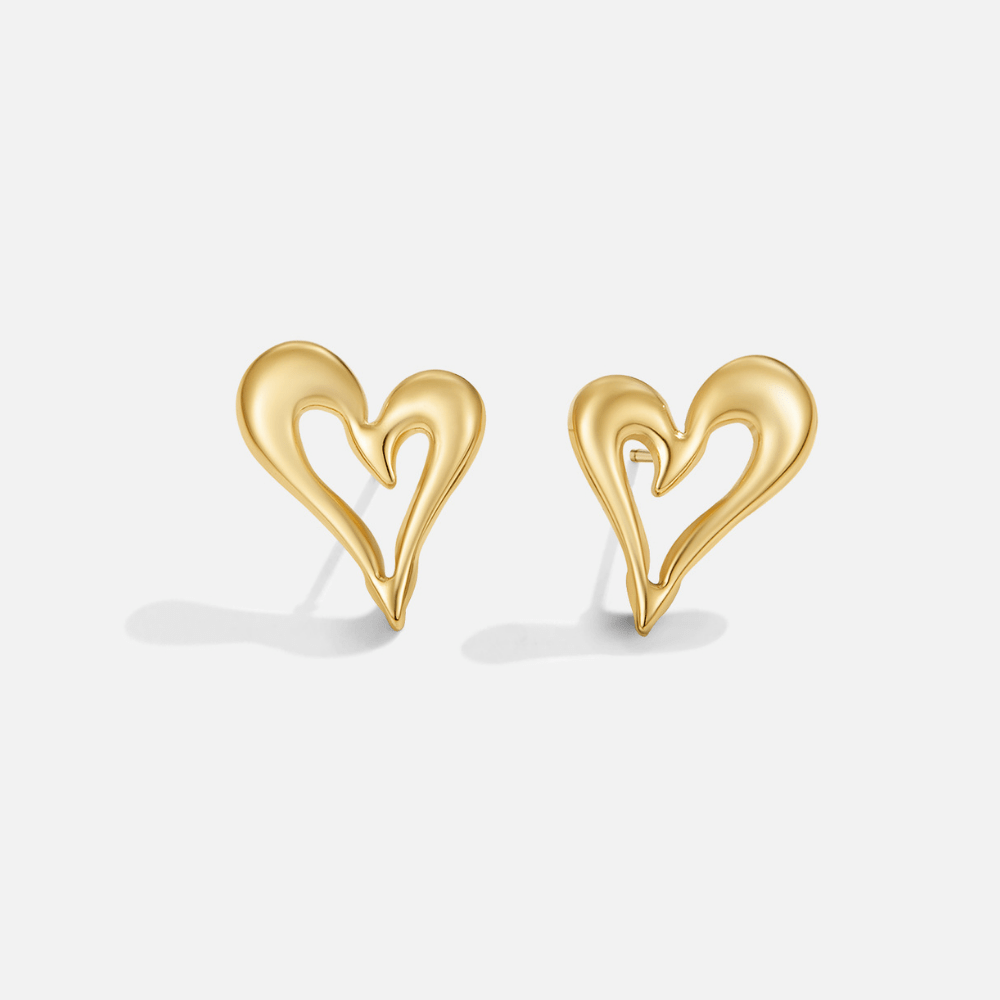 Celine Gouden Heart Knopjes Oorbellen Hoofdafbeelding