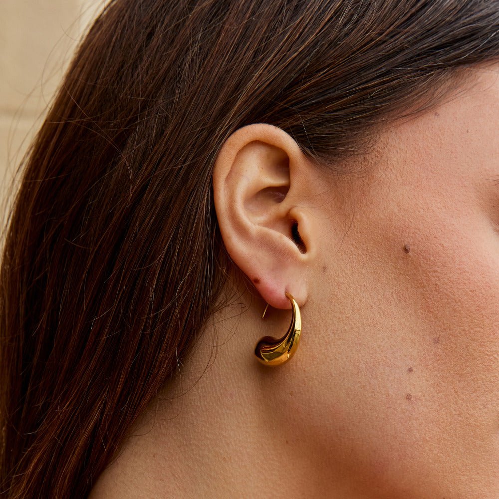 Chunky Gouden Teardrop Oorbellen