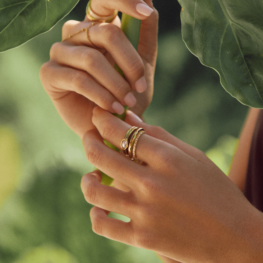 Chunky Parel 18K Gouden Ring