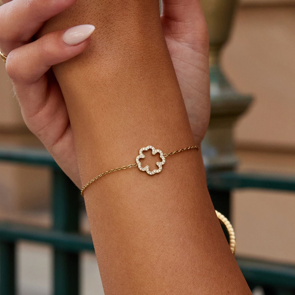 Kristallen Klavertje Armband Secundaire afbeelding