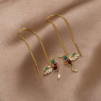 Kristallen Hummingbird Tassel Oorbellen