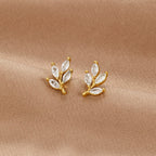 Kristallen Leaf Knopjes Oorbellen