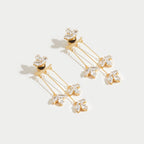 Gouden Kristallen Lotus Waterfall Oorbellen