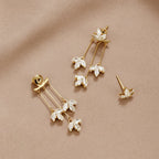 Gouden Kristallen Lotus Waterfall Oorbellen