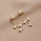 Gouden Kristallen Lotus Waterfall Oorbellen