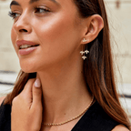 Gouden Kristallen Lotus Waterfall Oorbellen
