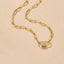 Gouden Kristallen Paperclip Charm Ketting