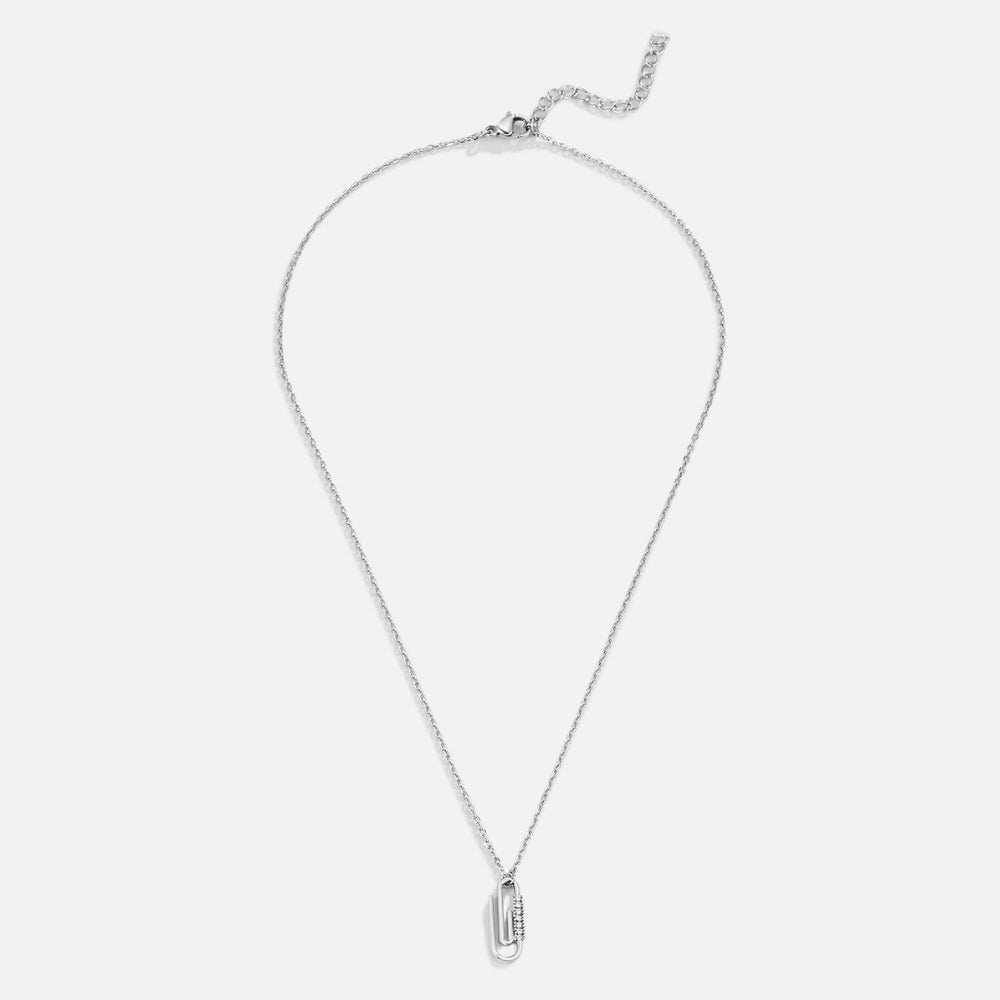 Zilveren Kristallen Paperclip Ketting