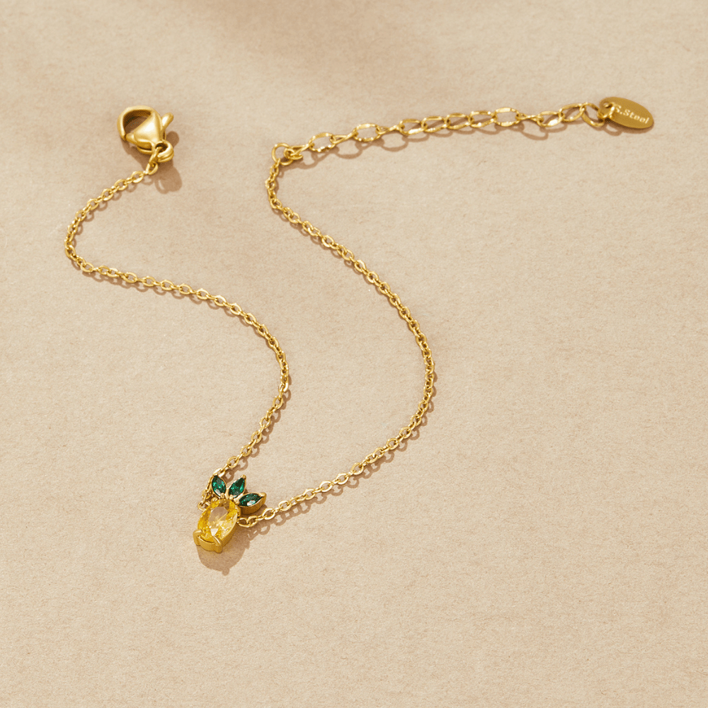 Gouden Kristallen Pineapple Armband Hoofdafbeelding