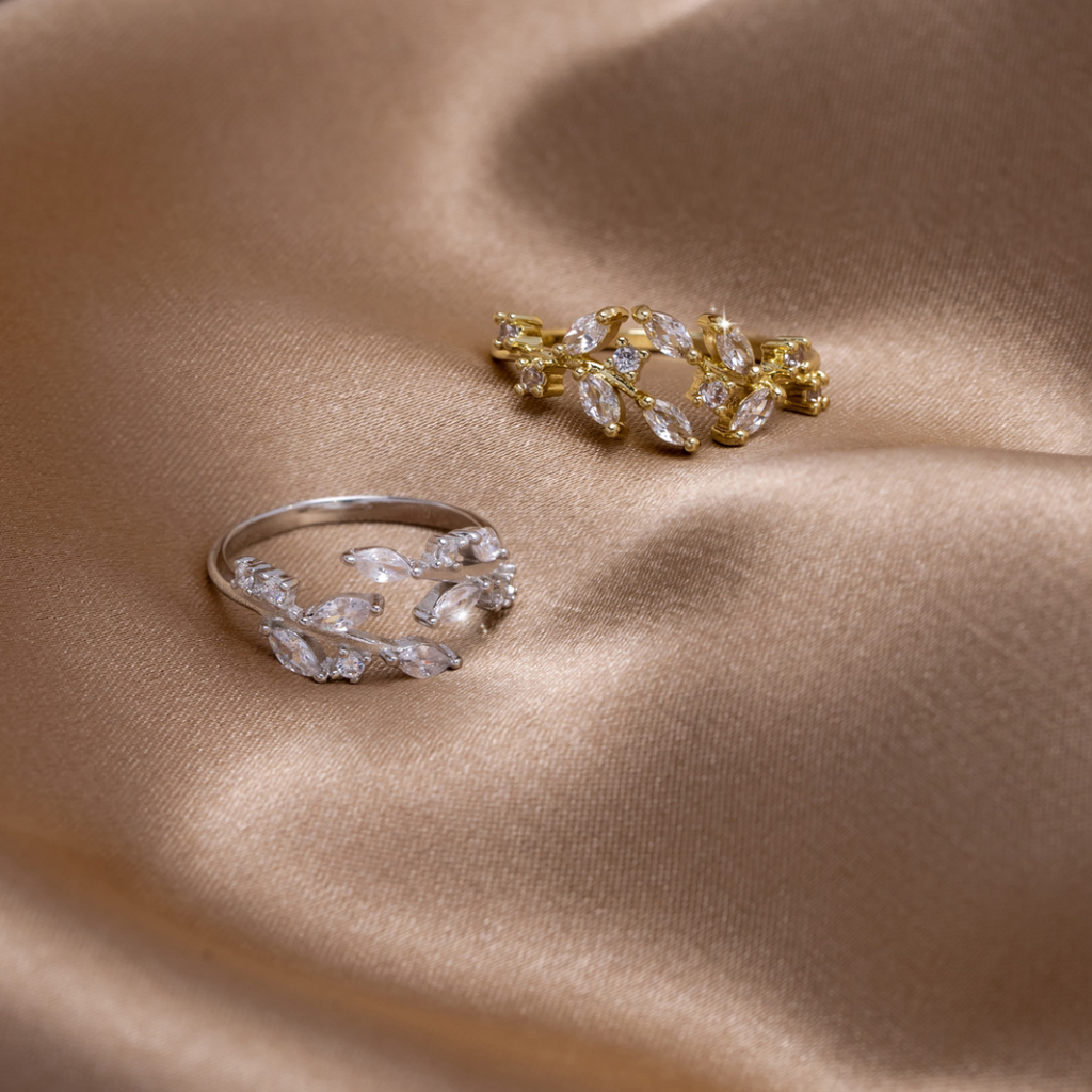 18K Gouden Kristallen Vine Ring