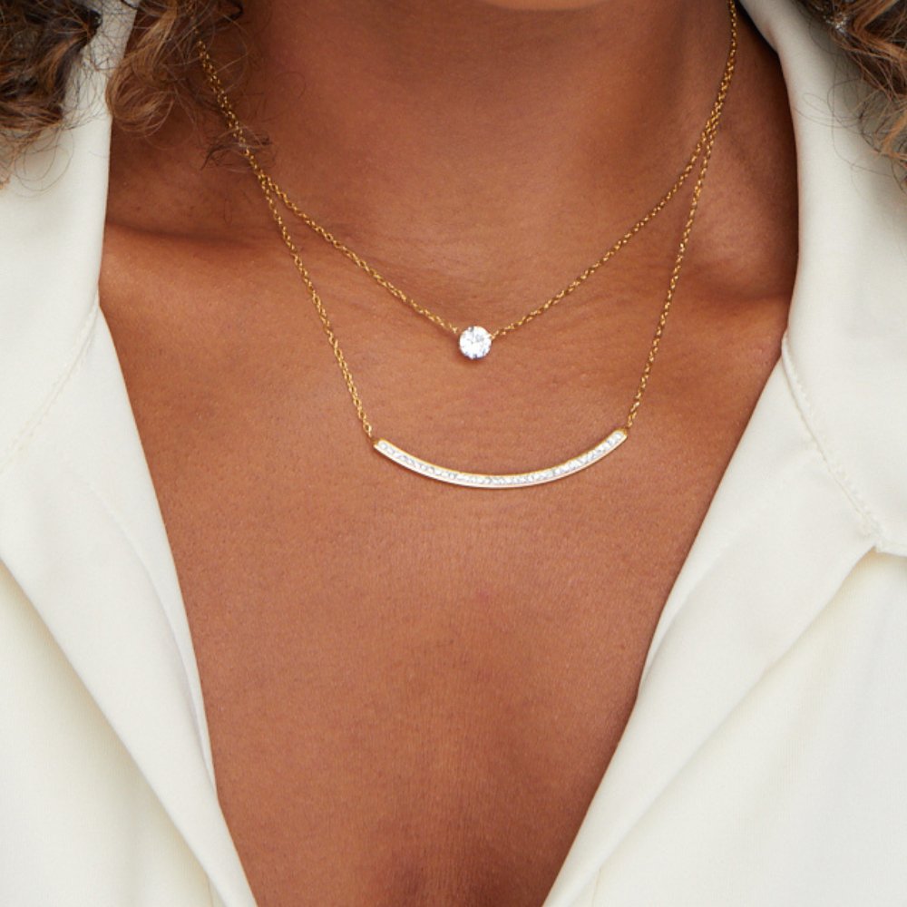 Dainty Kristallen Gelaagde Ketting Secundaire afbeelding