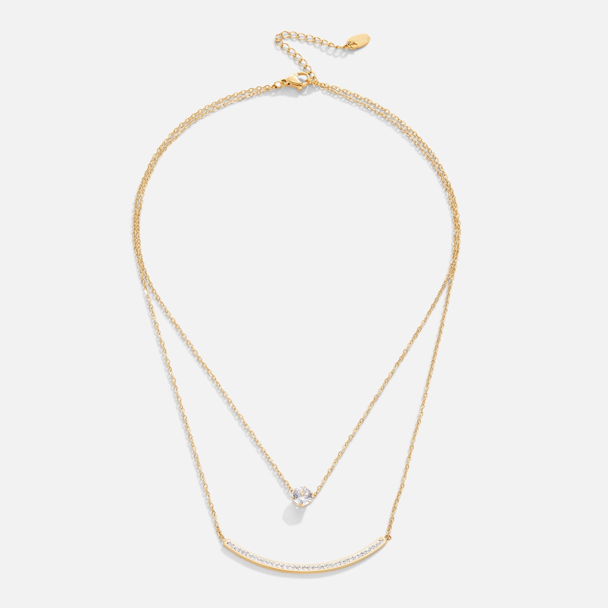 Dainty Kristallen Gelaagde Ketting