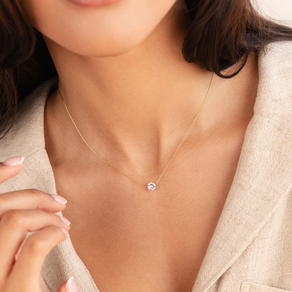 Dainty Round Kristallen Ketting Secundaire afbeelding