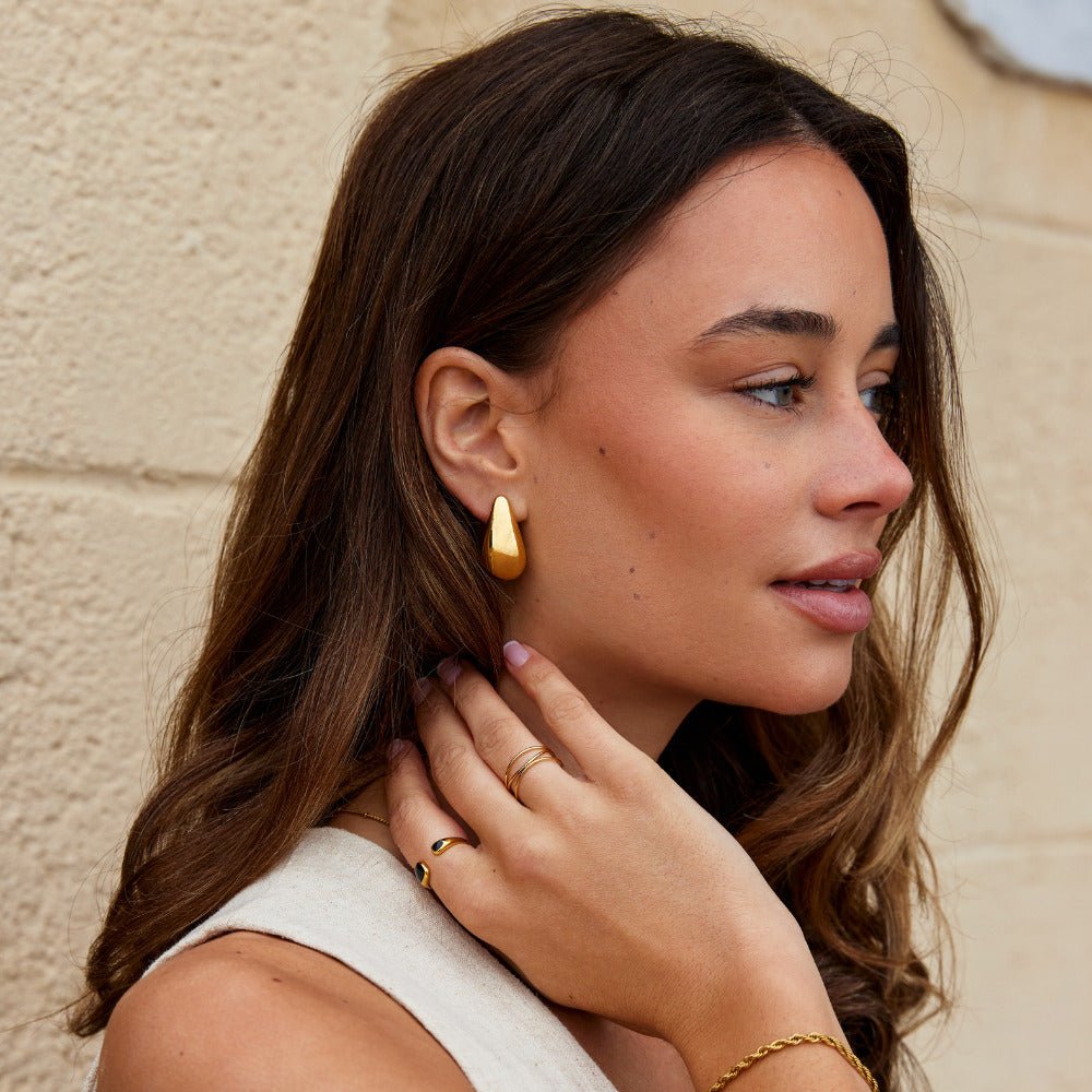 Dakota Gouden Teardrop Oorbellen