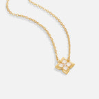 Dalia White Iris Clover Ketting